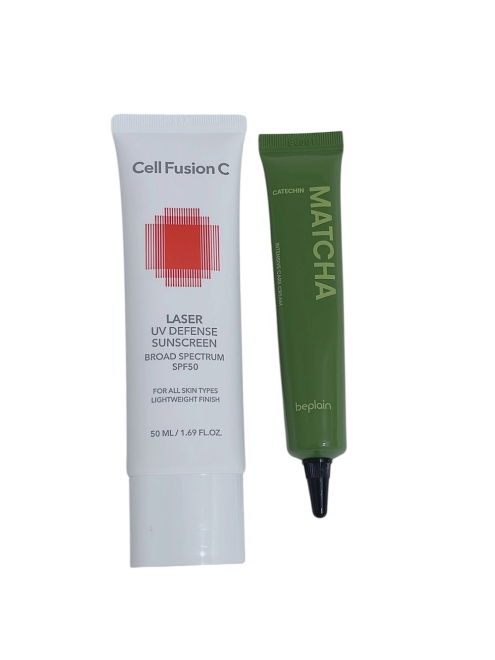 New Cell Fusion C Laser UV Defense SPF50 + Matcha Catechin Intensive Care Cream